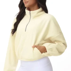 Women’s Half Zip Crop Pullover Sweatshirt